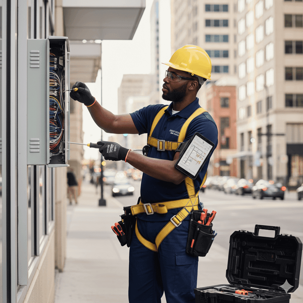Field technician on assignment