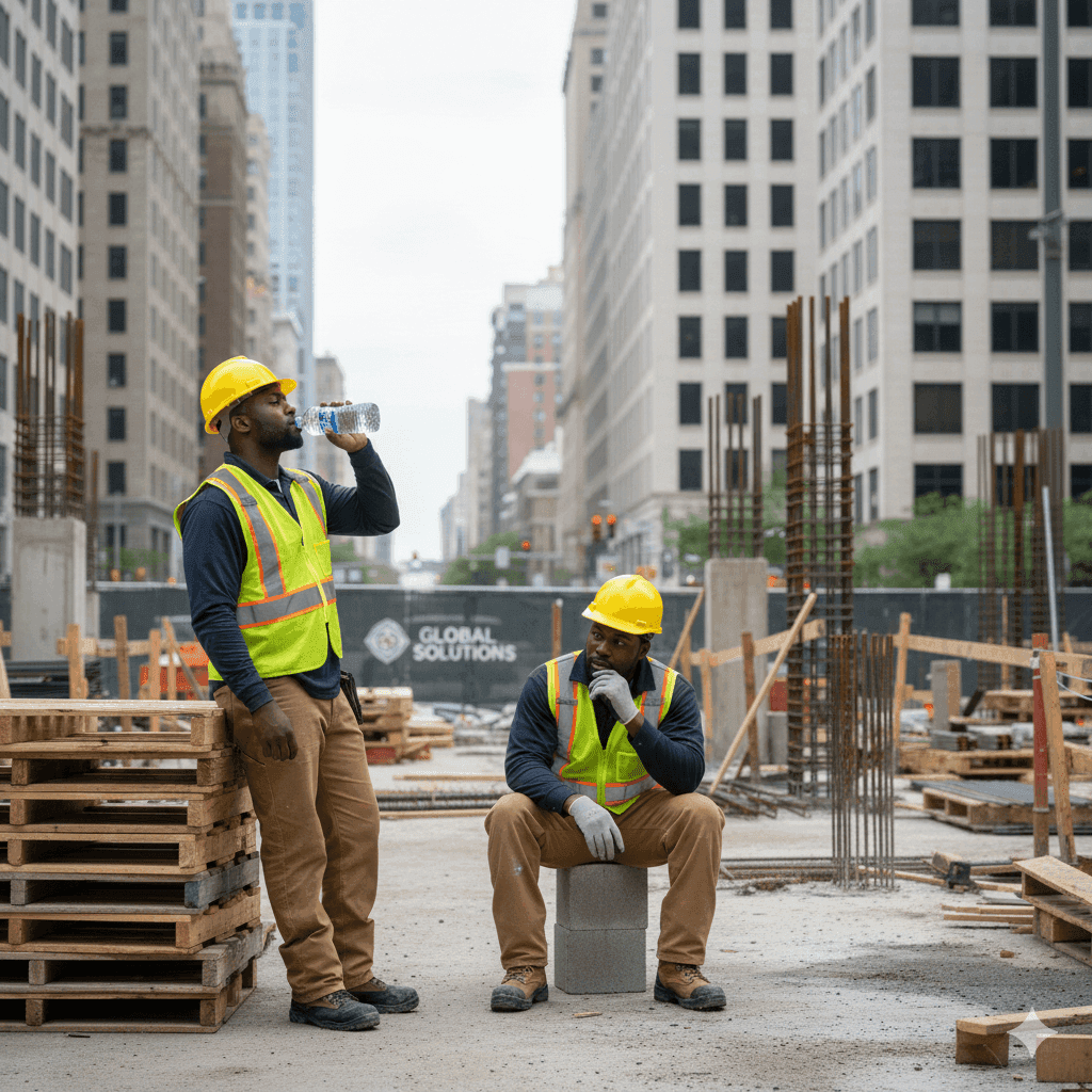 Construction workers on site