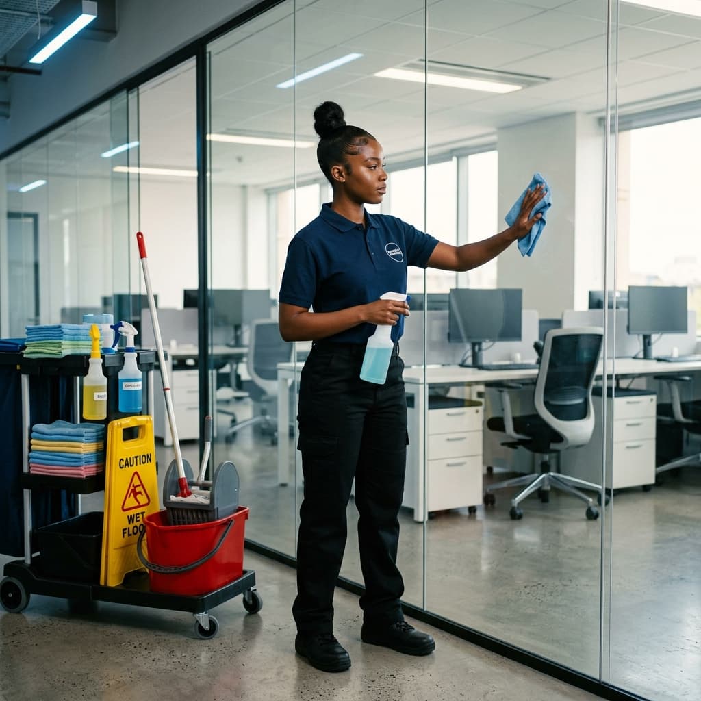 Cleaner with supplies